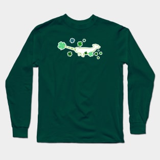 Peppermint Narwhal with Shamrocks Long Sleeve T-Shirt